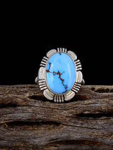 Bague turquoise Golden Hill en argent sterling, taille 7 1/2