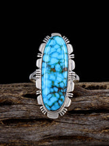 Anillo turquesa Kingman nativo americano, tamaño 8 1/2