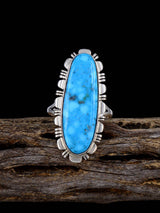 Native American Kingman Turquoise Ring, Size 8 1/2