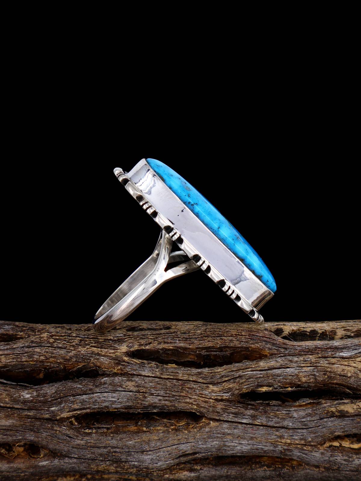 Native American Kingman Turquoise Ring, Size 8 1/2