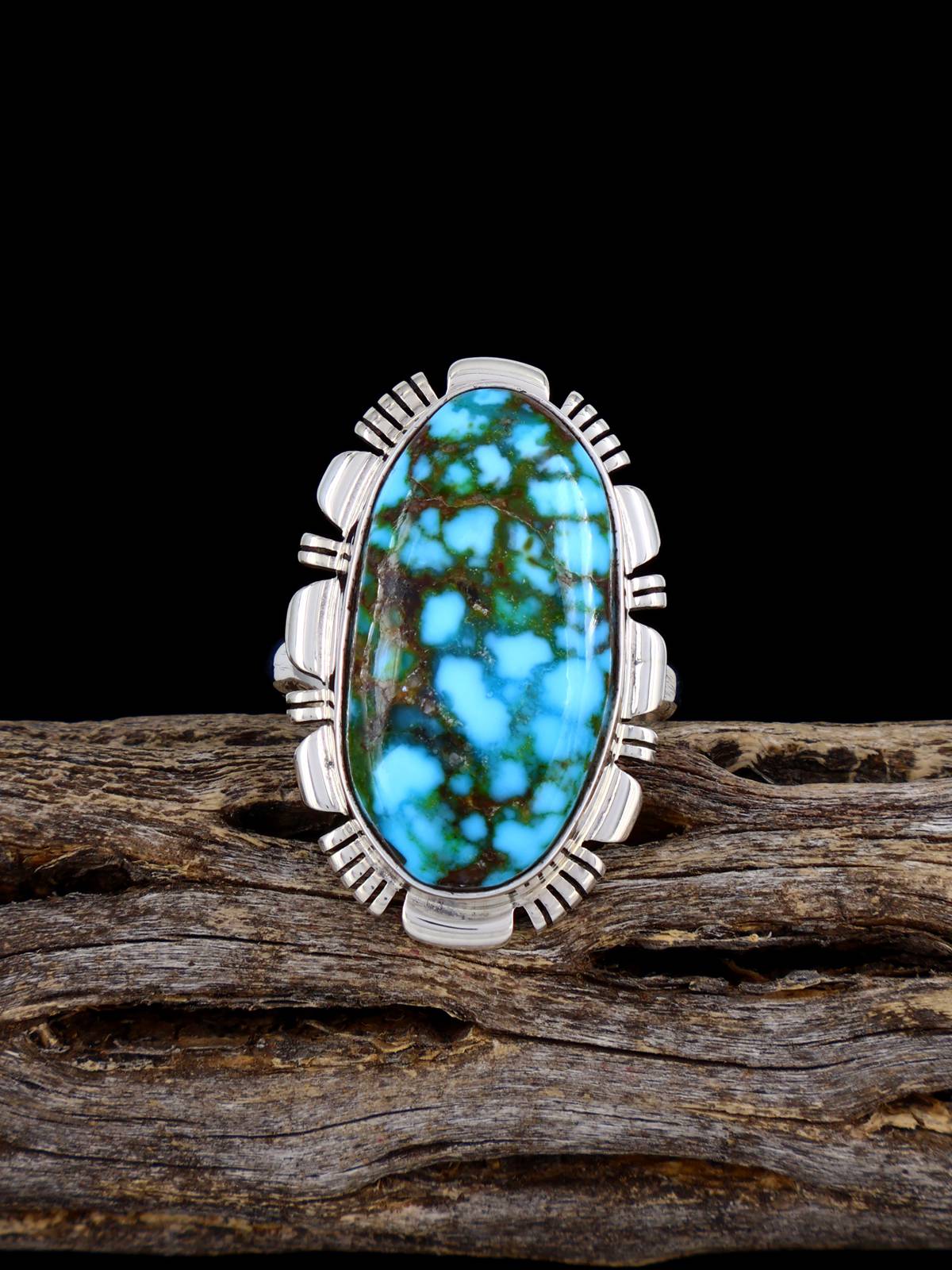 Native American Kingman Turquoise Ring, Size 8 1/2