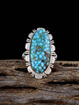 Bague turquoise Kingman amérindienne, taille 8 1/2