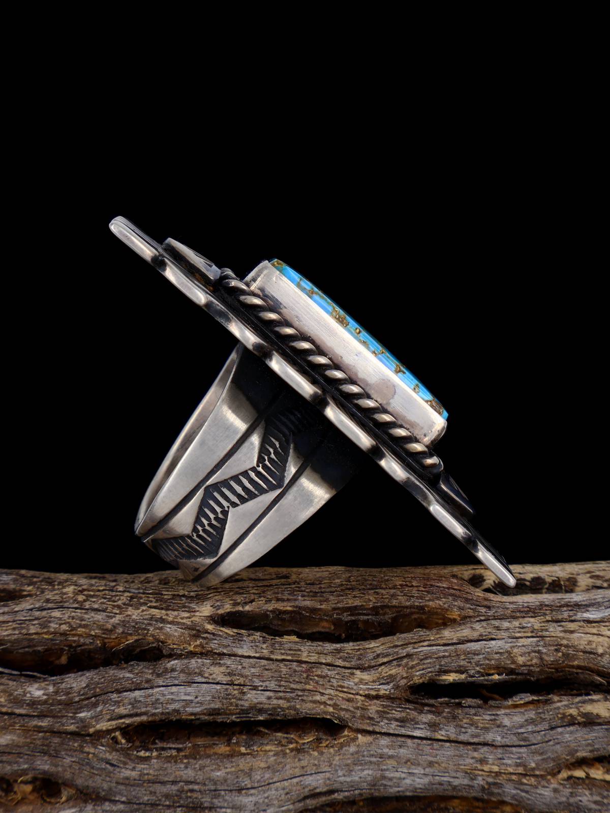 Anillo de plata de ley con turquesa natural Royston, talla 6