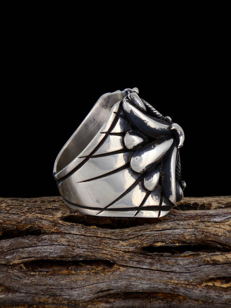 Navajo Sculpted Sterling Silver Ring Size 12