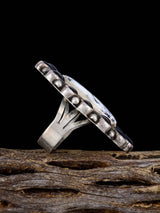 Navajo Turquoise et White Buffalo Cluster Ring, Taille 6 3/4