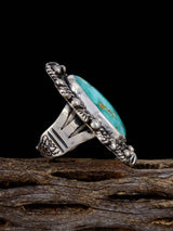 Navajo Sonoran Gold Turquoise Sterling Silver Ring, Size 7 1/2