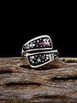 Adjustable Night Sky Inlay Ring, Size 7+