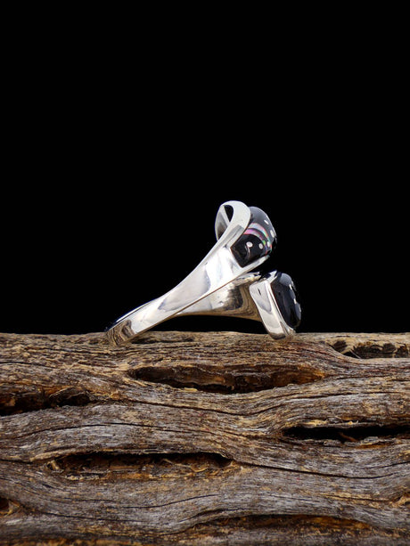 Adjustable Night Sky Inlay Ring, Size 7+