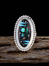 Night Sky Inlay Sterling Silver Ring Size 9 1/4