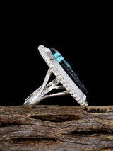 Night Sky Inlay Sterling Silver Ring Size 9 1/4