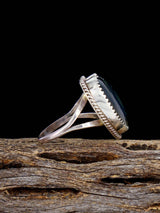Navajo Sterling Silver Abalone Heart Ring, Size 9