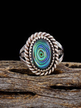 Navajo Sterling Silver Abalone Ring, Size 7 3/4
