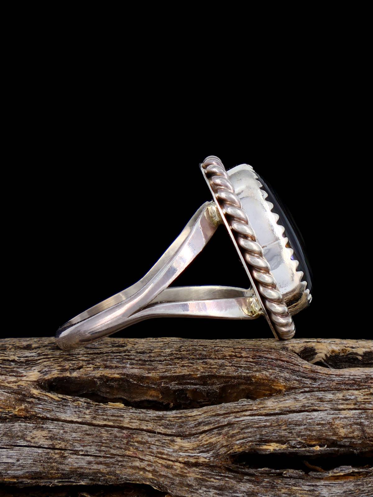 Navajo Sterling Silver Abalone Ring, Size 7 3/4