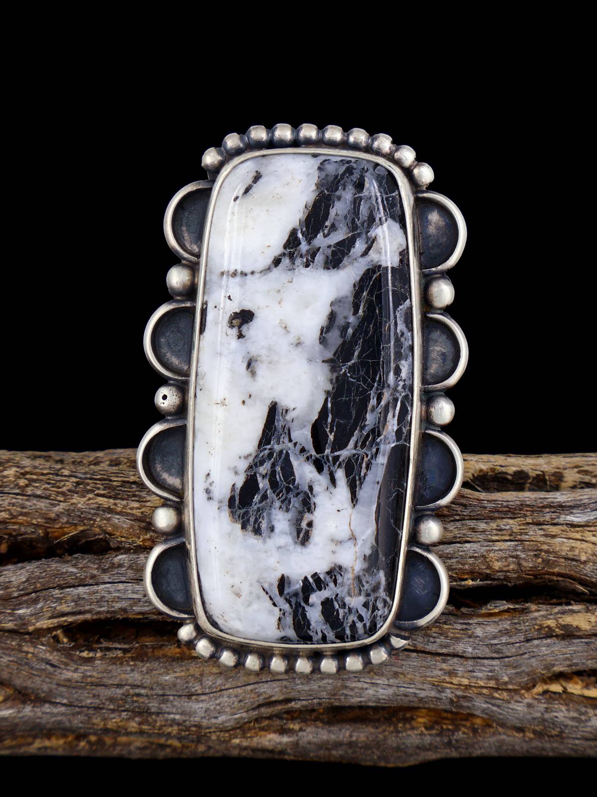 Bague en argent sterling avec incrustation de turquoise Golden Hill, taille 9 1/2