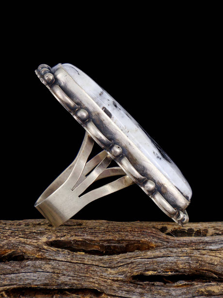 Bague en argent sterling avec incrustation de turquoise Golden Hill, taille 9 1/2