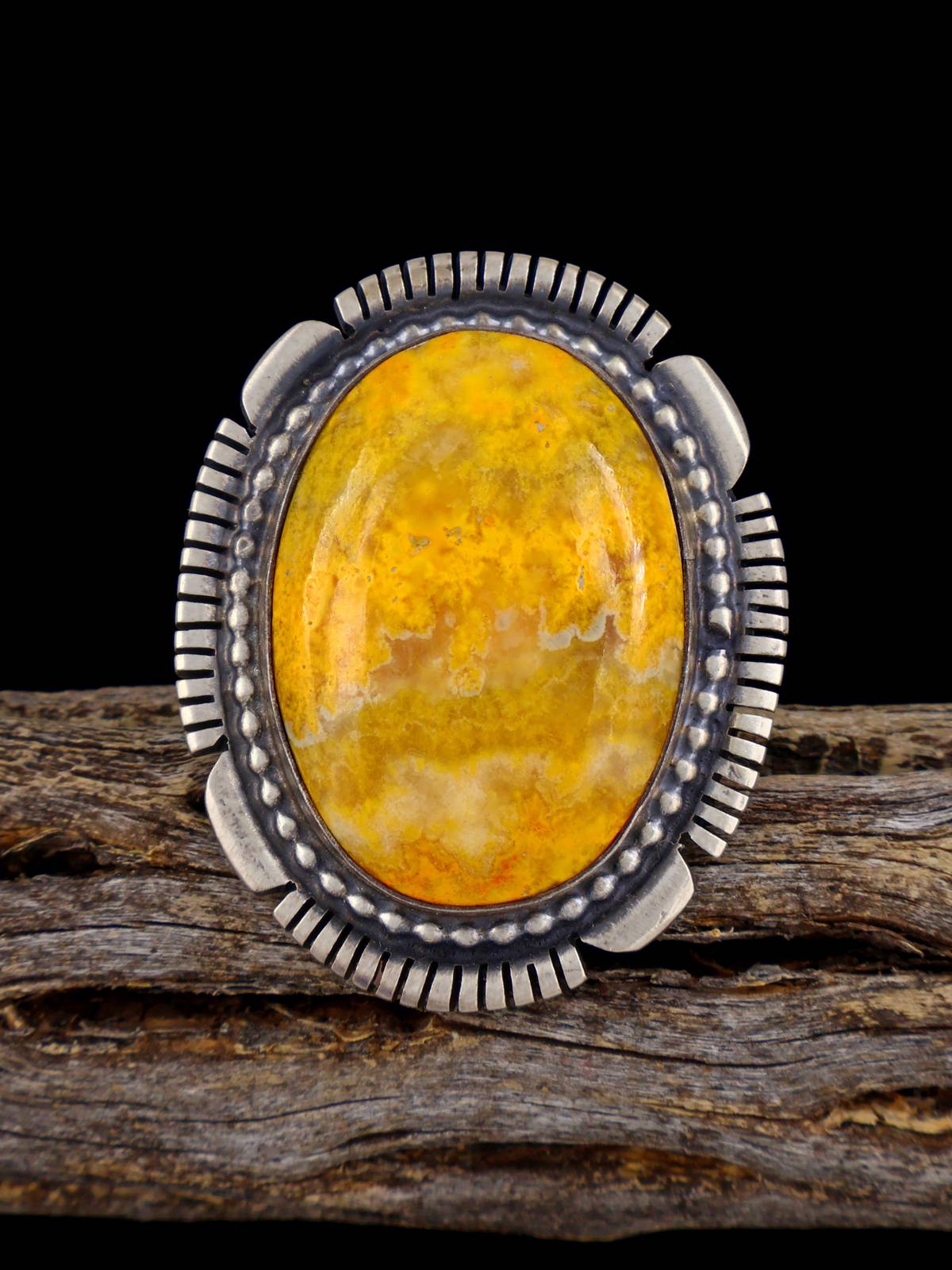 Navajo Sterling Silver Bumblebee Jasper Ring, Size 7