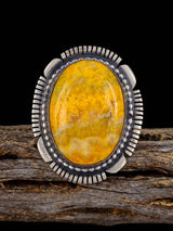 Navajo Sterling Silver Bumblebee Jasper Ring, Size 7