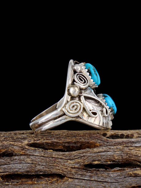 Navajo Turquoise Sterling Silver Ring, Size 11
