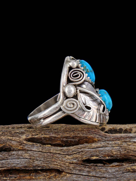 Navajo Turquoise Sterling Silver Ring, Size 10