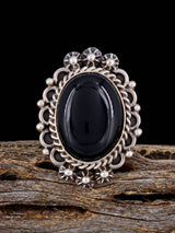 Navajo Black Onyx Ring, Size 8