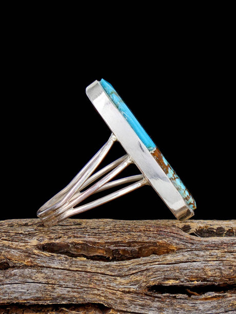 Anillo de incrustación de ostra espinosa navajo y turquesa, tamaño 6 1/2