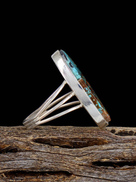 Anillo de incrustación de ostra espinosa navajo y turquesa, tamaño 6 1/2