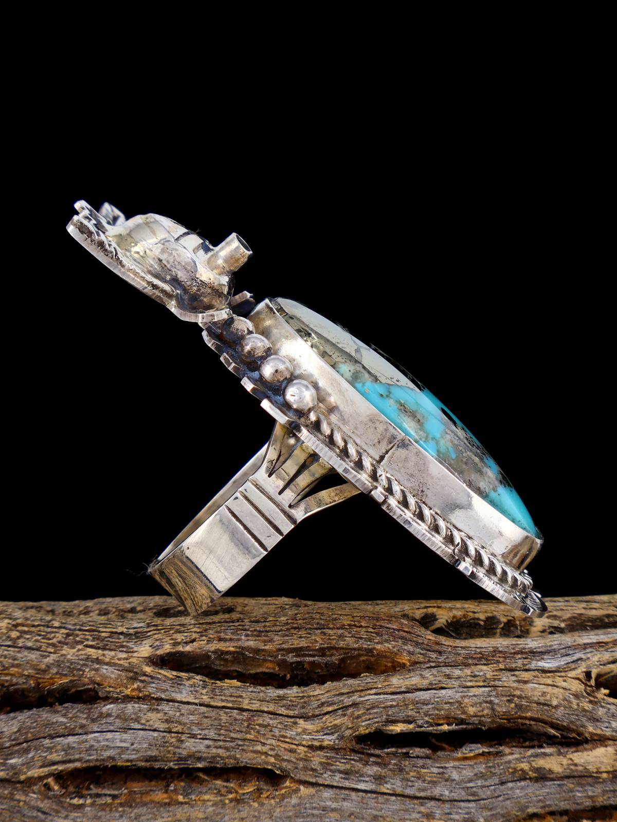 Navajo #8 Bague Kachina Turquoise, Taille 8