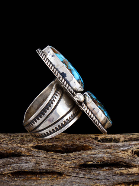 Navajo Kingman Turquoise Ring, Size Adjustable