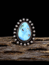 Anillo de plata de ley con turquesa de Golden Hill, tamaño 7 1/2
