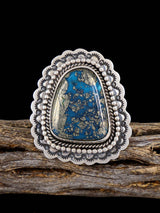Navajo Persian Turquoise Adjustable Ring, Size 7+