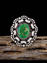 Anillo Kingman Redweb de plata de ley con turquesa, tamaño 10,5