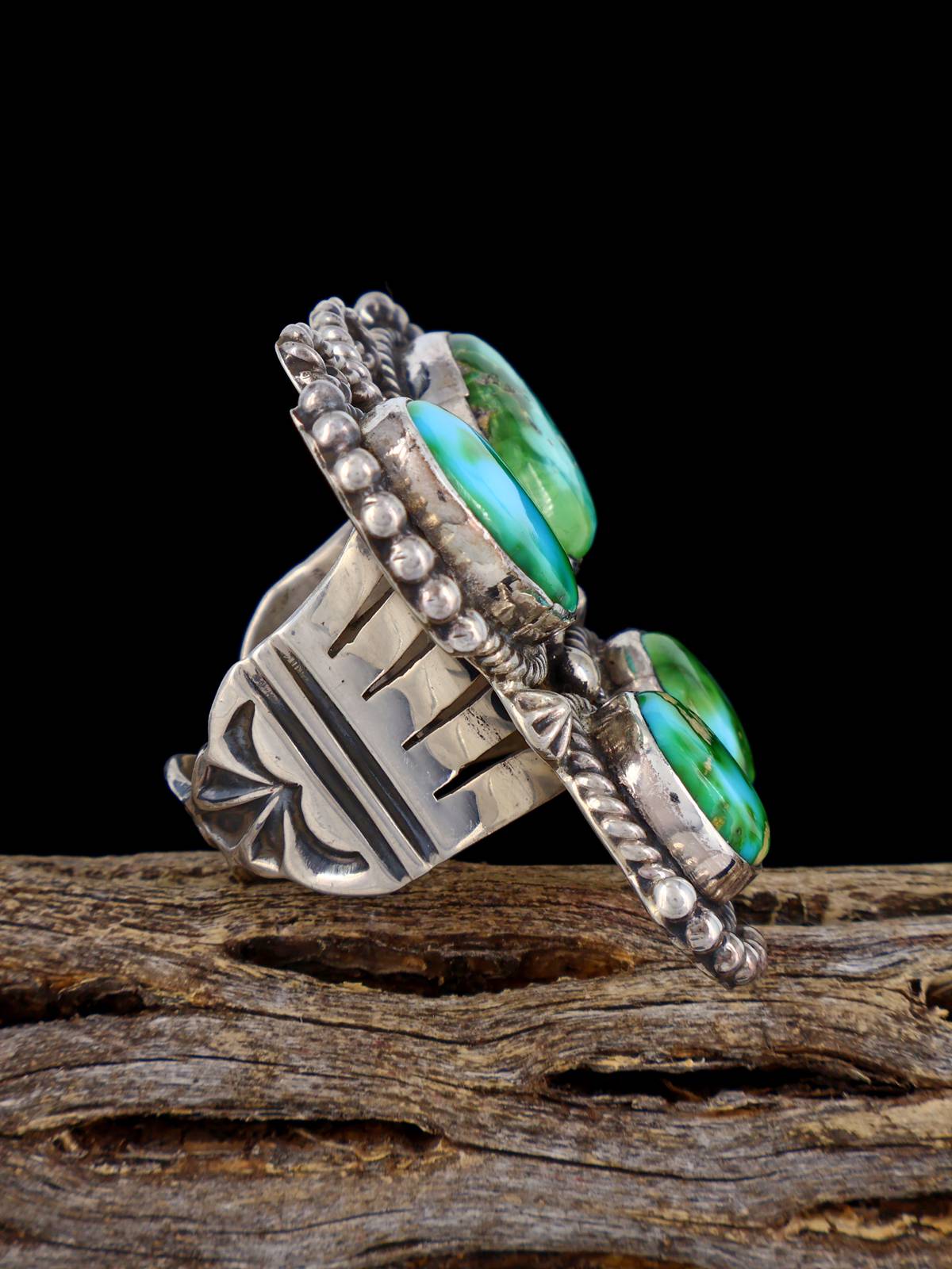 Anillo Kingman Redweb de plata de ley con turquesa, tamaño 10,5