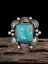 Anillo ajustable de plata de ley con caracola rosa