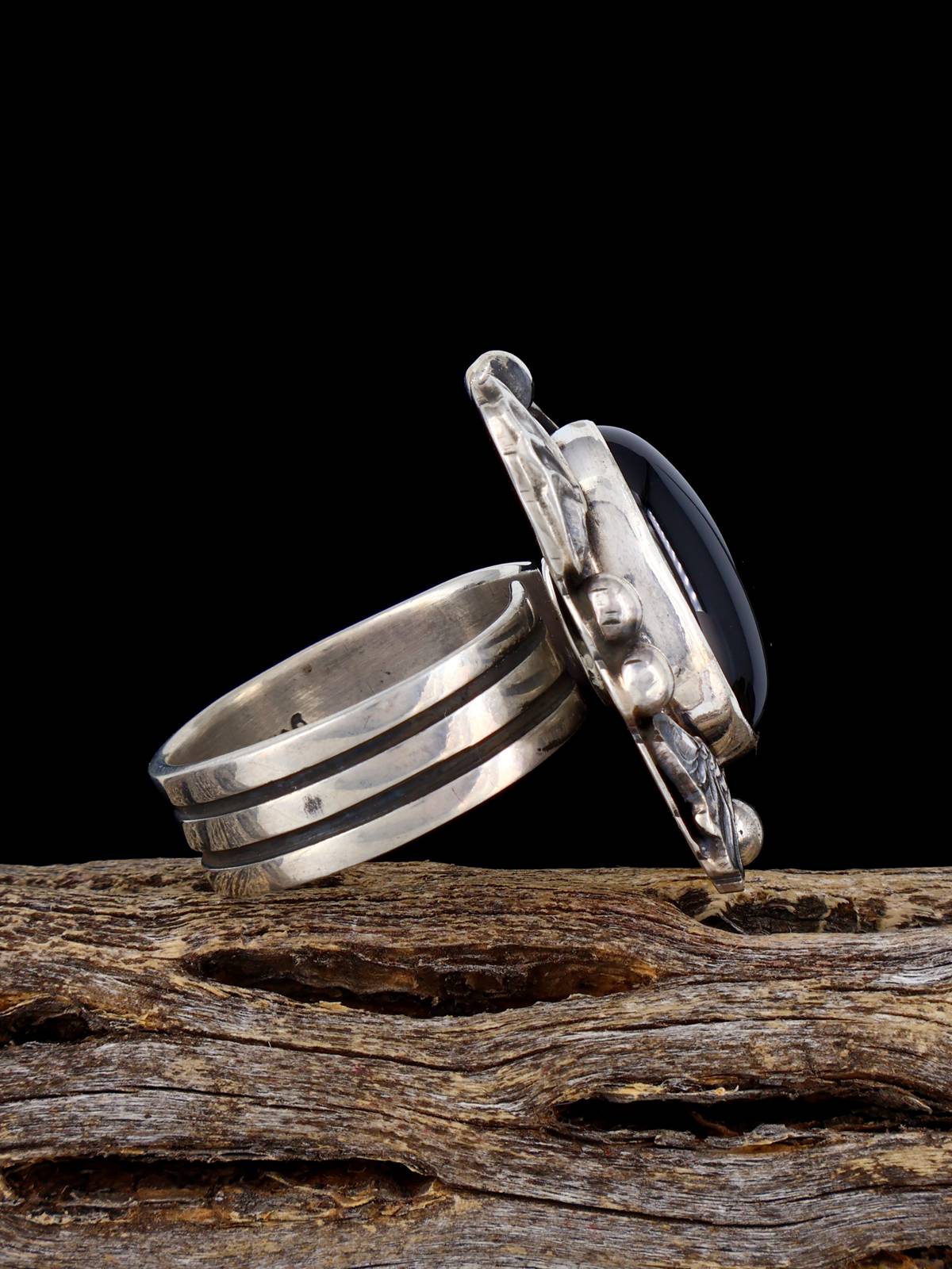 Bague réglable en argent sterling conque rose