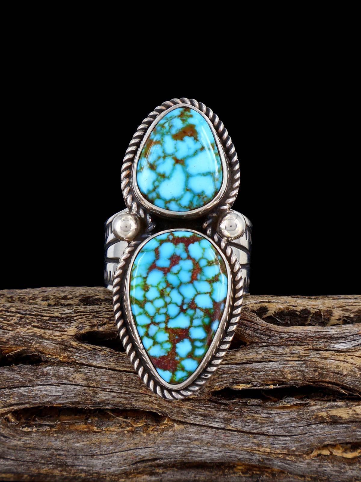Navajo Kingman Turquoise Ring, Size 7 1/2