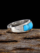 Bague incrustée de mosaïque turquoise Navajo, taille 11 1/2