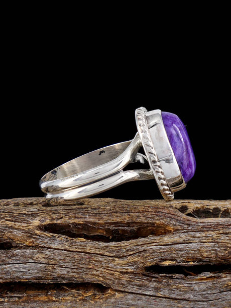 Navajo Sterling Silver Charoite Ring, Size 8 1/2