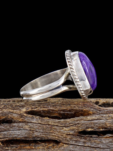 Navajo Sterling Silver Charoite Ring, Size 8 1/2