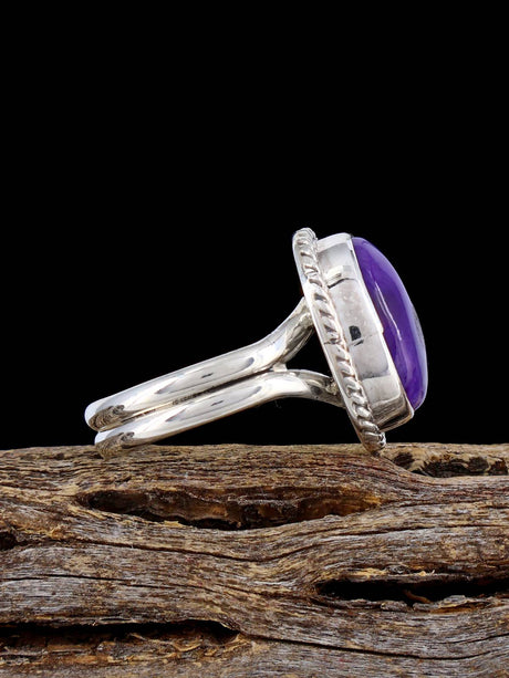 Navajo Sterling Silver Charoite Ring, Size 8
