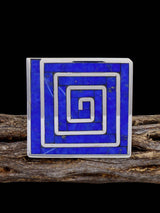 Sterling Silver Zuni Lapis Inlay Ring, Size 11 - PuebloDirect.com
