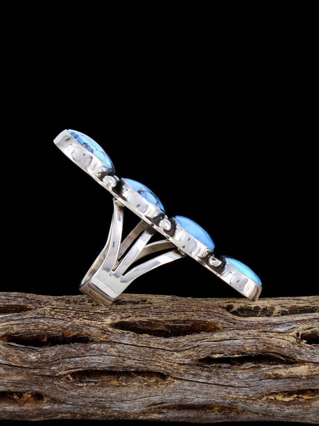 Navajo Golden Hill Turquoise Ring, Size 8 3/4 - PuebloDirect.com