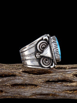Kingman Turquoise Sterling Silver Ring Size 12 1/2 - PuebloDirect.com