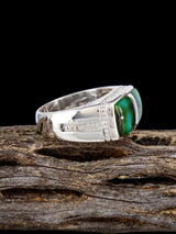 Navajo Sonoran Gold Turquoise Inlay Ring, Size 9 - PuebloDirect.com