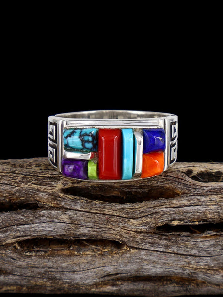 Multi-stone Cobblestone Inlay Ring, Size 13 1/4 - PuebloDirect.com