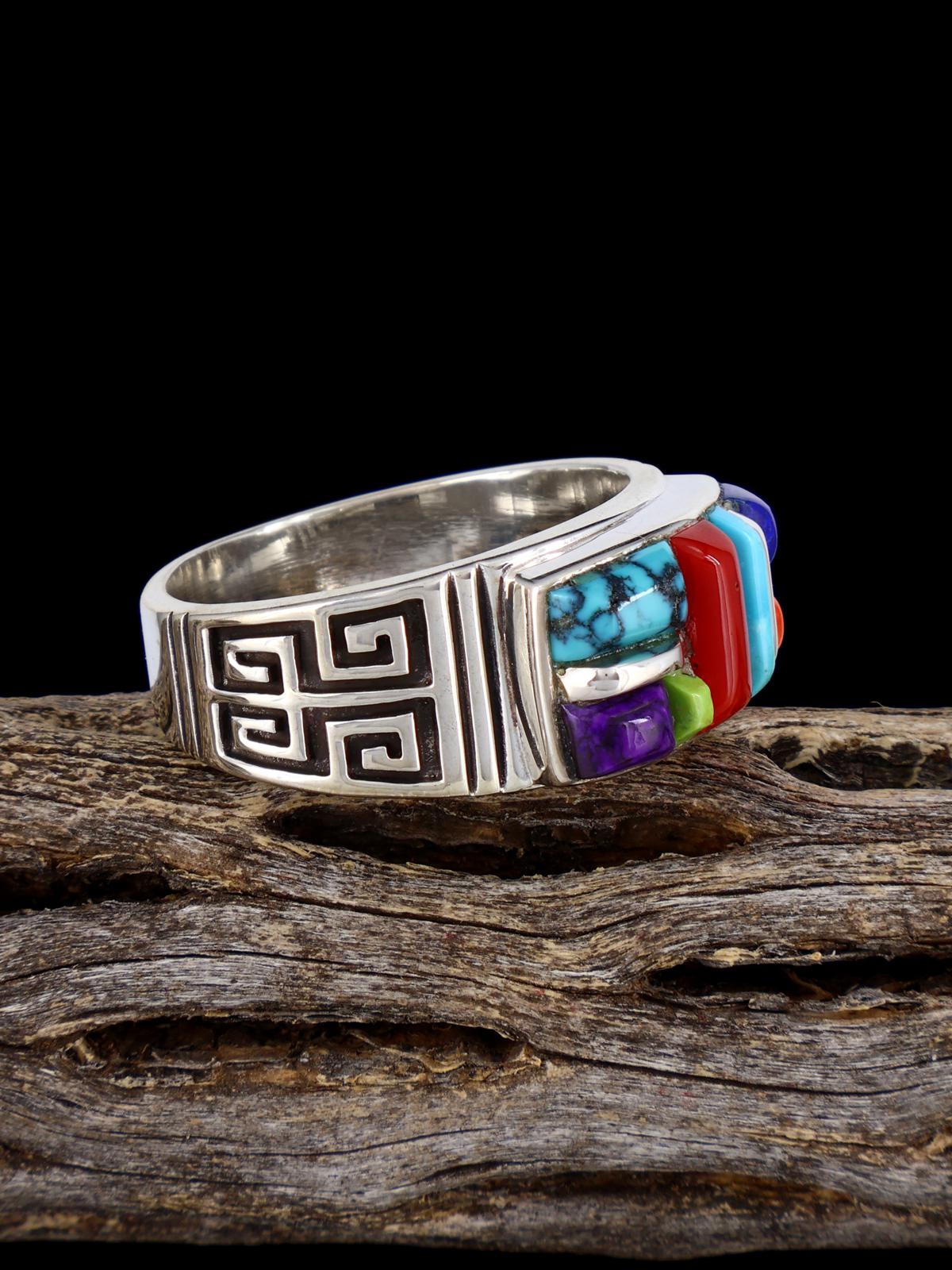 Multi-stone Cobblestone Inlay Ring, Size 13 1/4 - PuebloDirect.com