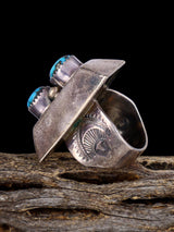 Vintage Sterling Silver Turquoise Ring, Size 9 - PuebloDirect.com