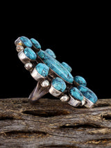 Estate Sterling Silver Turquoise Cluster Ring, Size 5 - PuebloDirect.com