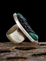Vintage Sterling Silver Multistone Inlay Ring, Size 6 1/4 - PuebloDirect.com