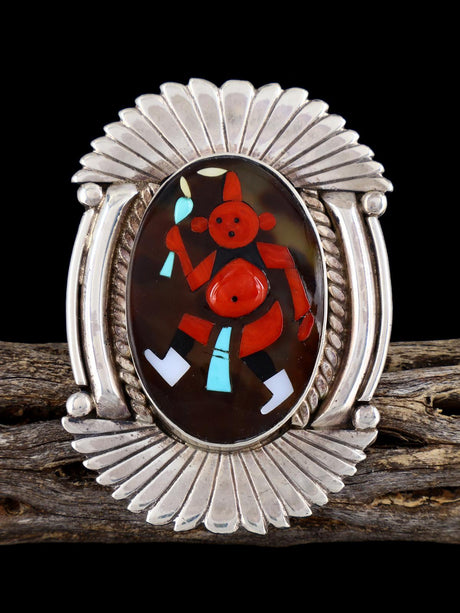 Vintage Sterling Silver Mudhead Zuni Inlay Ring, Size 6 1/2 - PuebloDirect.com