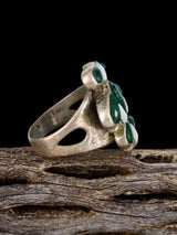 Estate Sterling Silver Thunderbird Inlay Ring, Size 10 - PuebloDirect.com